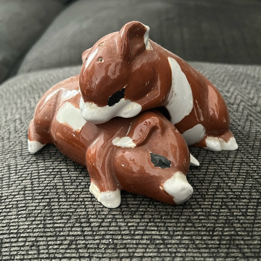 🔥🔥Vintage ceramic pig salt and pepper shakers
